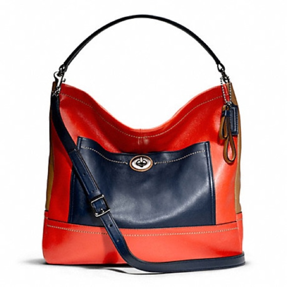 Coach colorblock leather shoulder bag